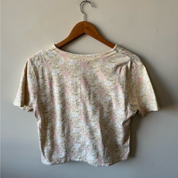 Vintage LL Bean Floral V-Neck Button Front Top - Yellow/Pink - Picture 8 of 8